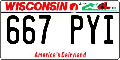 WI license plate 667PYI