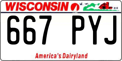 WI license plate 667PYJ