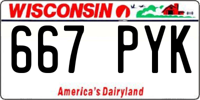 WI license plate 667PYK