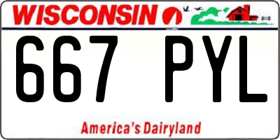 WI license plate 667PYL