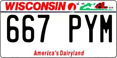 WI license plate 667PYM