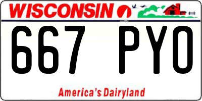 WI license plate 667PYO