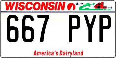 WI license plate 667PYP