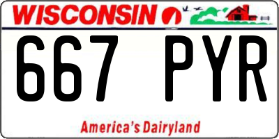 WI license plate 667PYR