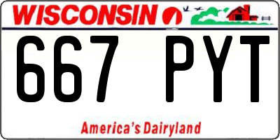 WI license plate 667PYT