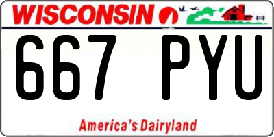WI license plate 667PYU