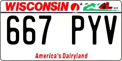 WI license plate 667PYV