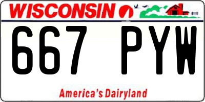 WI license plate 667PYW