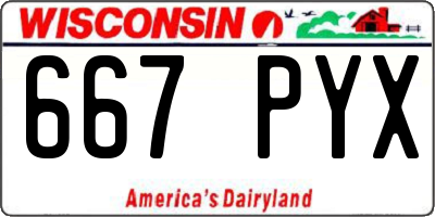WI license plate 667PYX