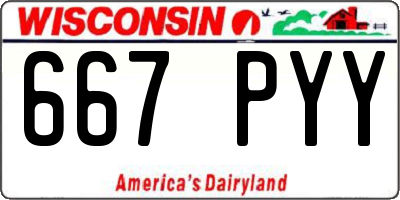 WI license plate 667PYY