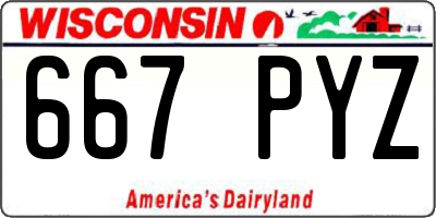 WI license plate 667PYZ