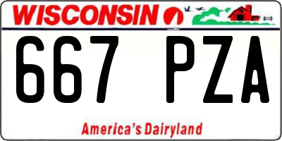 WI license plate 667PZA