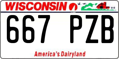 WI license plate 667PZB