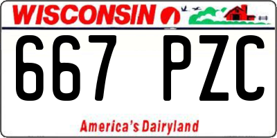 WI license plate 667PZC