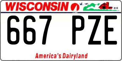 WI license plate 667PZE