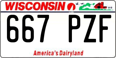 WI license plate 667PZF