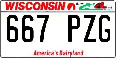 WI license plate 667PZG