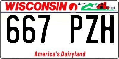 WI license plate 667PZH