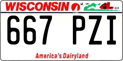 WI license plate 667PZI