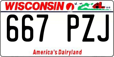 WI license plate 667PZJ