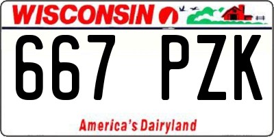 WI license plate 667PZK