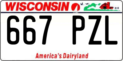 WI license plate 667PZL