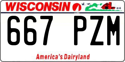 WI license plate 667PZM