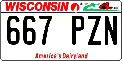 WI license plate 667PZN