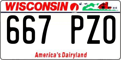 WI license plate 667PZO