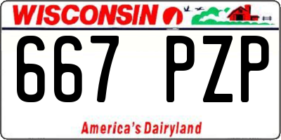 WI license plate 667PZP