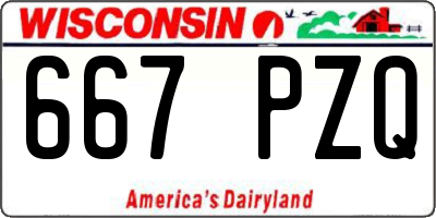 WI license plate 667PZQ
