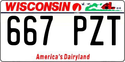 WI license plate 667PZT