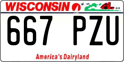 WI license plate 667PZU