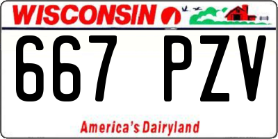 WI license plate 667PZV