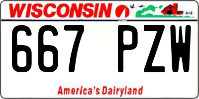 WI license plate 667PZW
