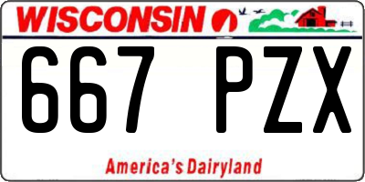 WI license plate 667PZX