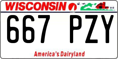 WI license plate 667PZY