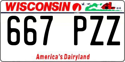 WI license plate 667PZZ