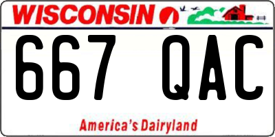 WI license plate 667QAC