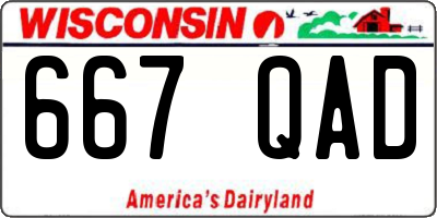 WI license plate 667QAD
