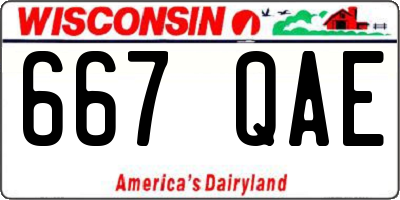 WI license plate 667QAE