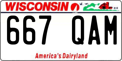 WI license plate 667QAM