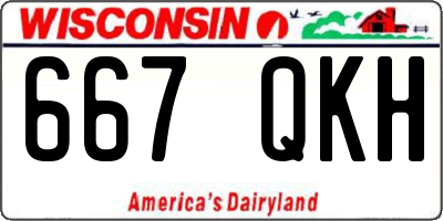 WI license plate 667QKH