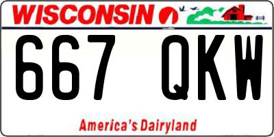 WI license plate 667QKW