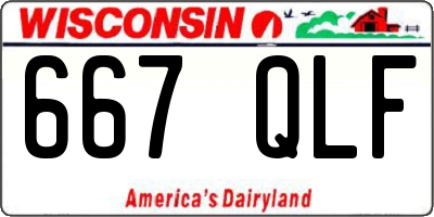 WI license plate 667QLF