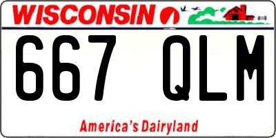 WI license plate 667QLM