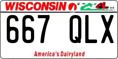 WI license plate 667QLX