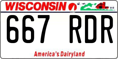 WI license plate 667RDR