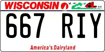 WI license plate 667RIY
