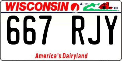 WI license plate 667RJY